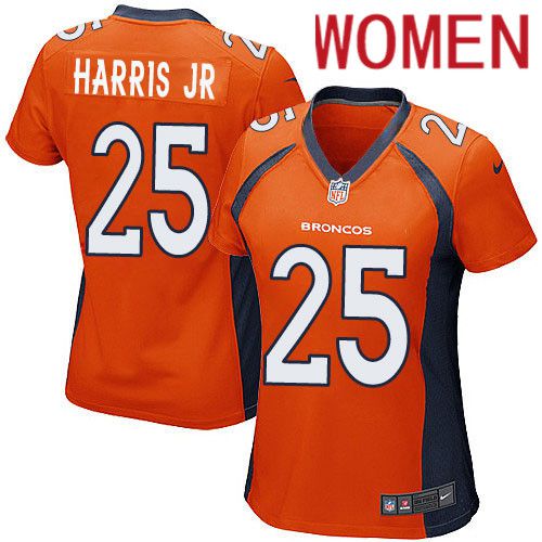 Women Denver Broncos 25 Chris Harris Jr Nike Orange Game Player NFL Jersey